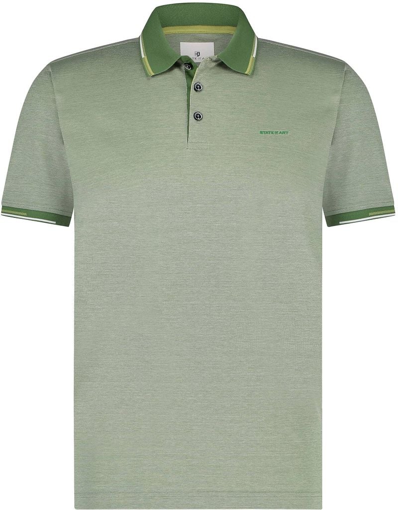 State of Art Groene poloshirt korte mouw Green Heren