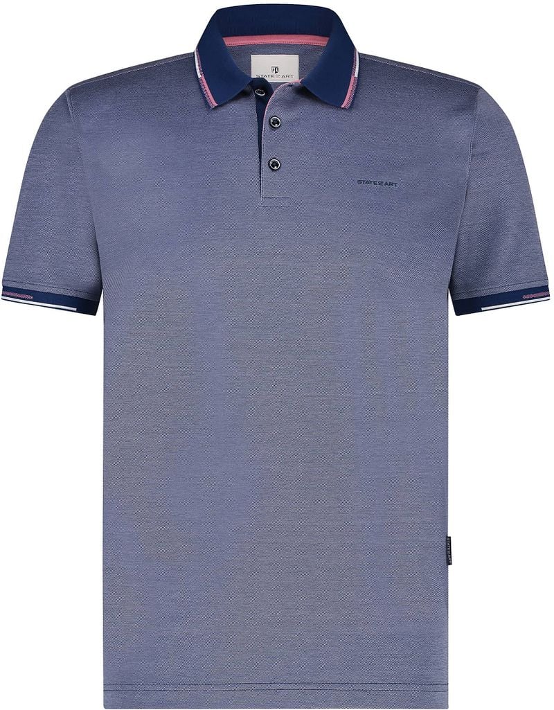 State of Art Pique Polo Kobaltblauw