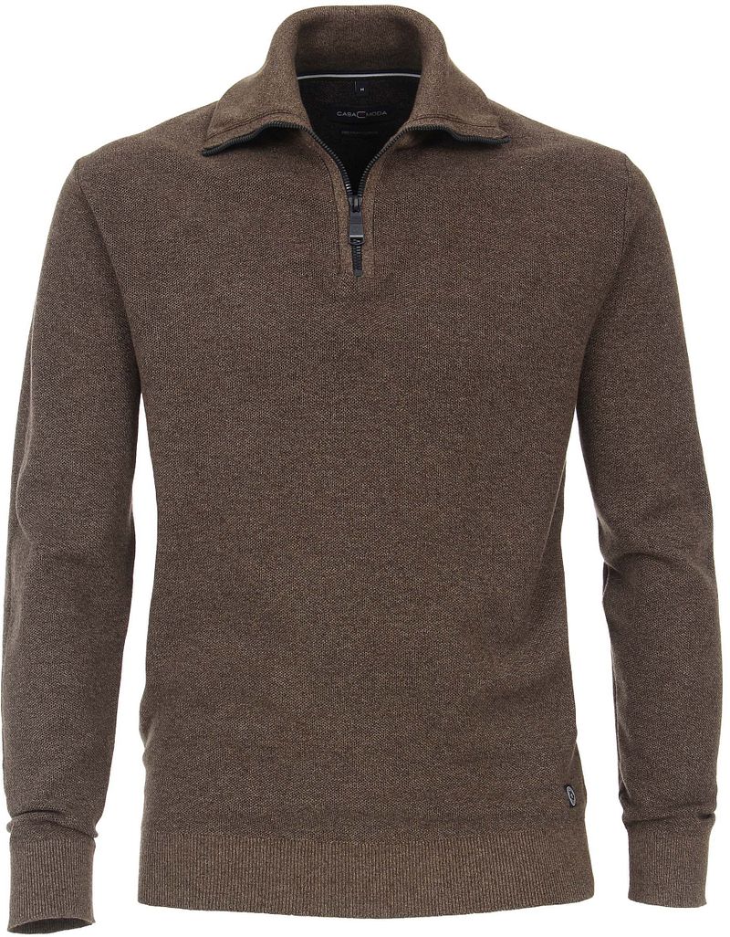 Casa Moda Pull-over Demi-Zip Beige taille M