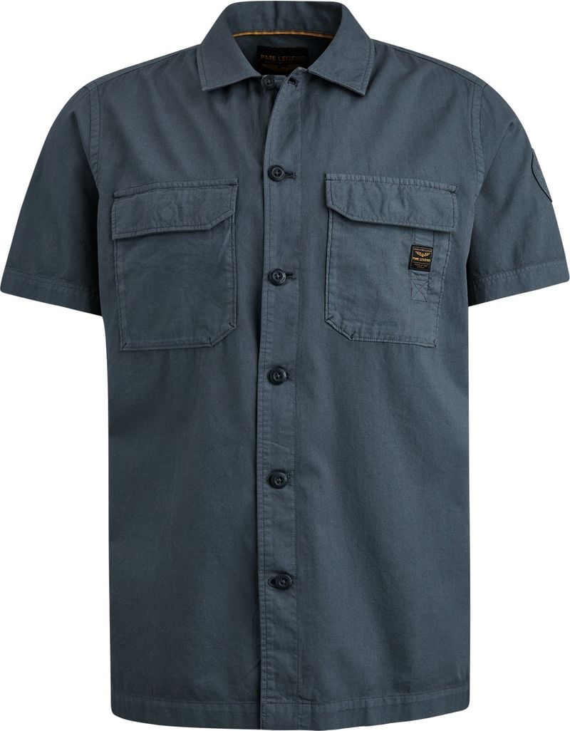 PME Legend Casual Short Sleeve Shirt Bedford Blue Heren