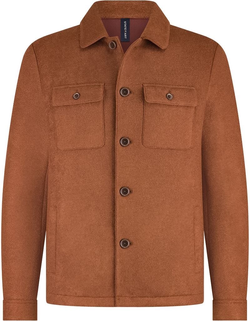 State Of Art Hemdjacke Wool Blend Brique - Größe M günstig online kaufen