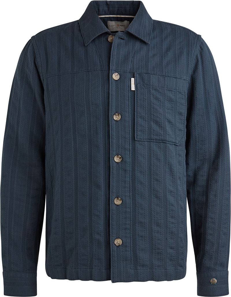 Cast Iron Overshirt Dobby Stripe Navy - Größe S günstig online kaufen