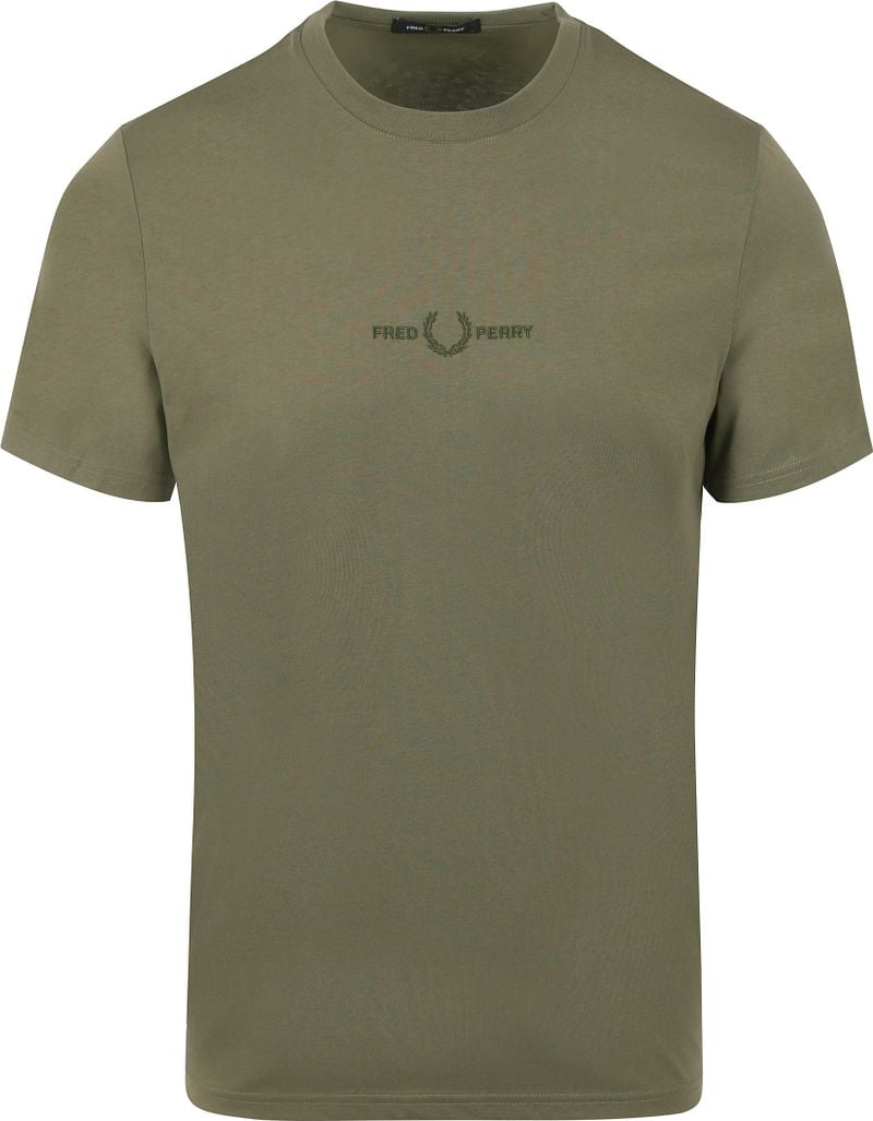 Fred Perry Geborduurd T-shirt Groene Top Green Heren