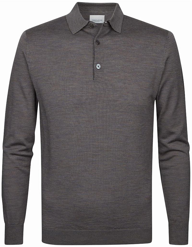 Profuomo Polo à Manches Longues Laine Mérinos Foncé Vert foncé Vert taille M