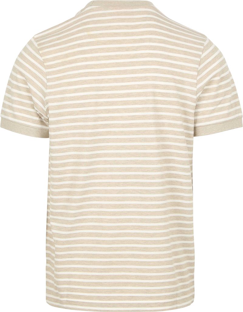 Suitable T-shirt Isaac Stripe Piqué Pebble