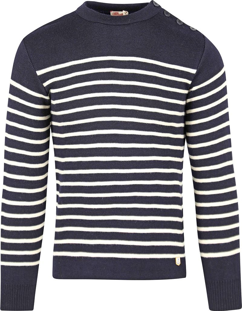 Armor-lux Molène Trui Wol Strepen Navy