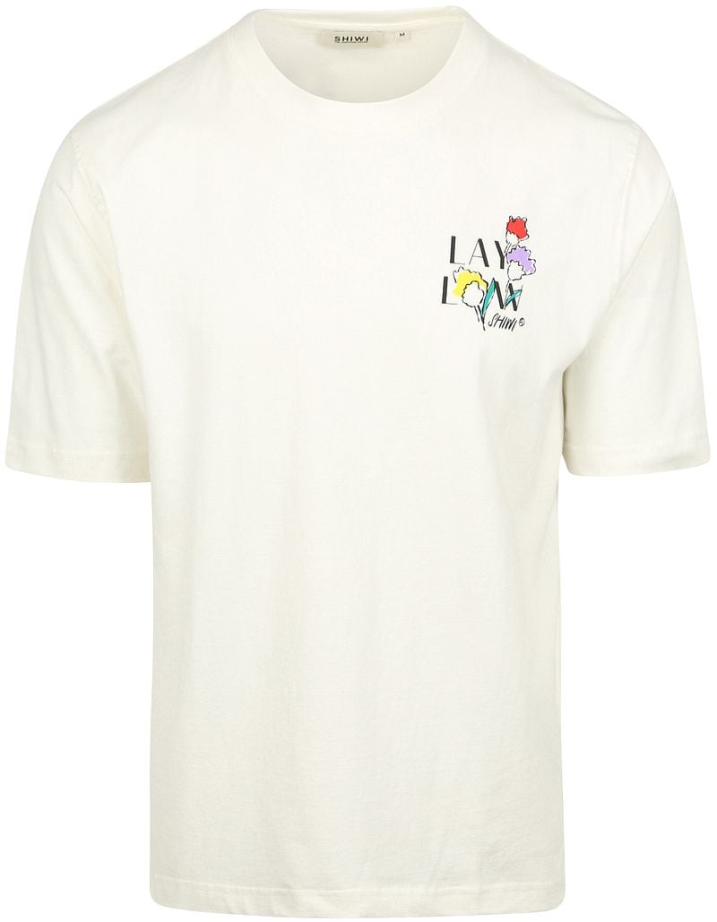 Shiwi T-Shirt Finn Sketched Flowers Off White - Größe M günstig online kaufen