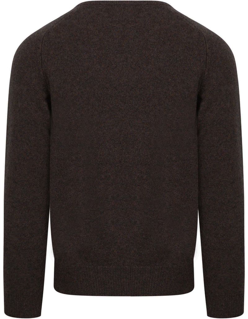 William Lockie V-Auschnitt Pullover Lammwolle Cocoa Dunkelbraun - Größe M günstig online kaufen