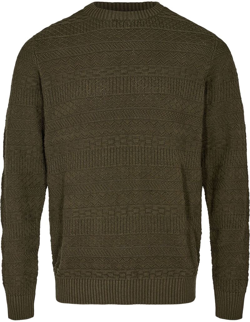 Anerkjendt Pullover Sune Jacquard Dunkelgrün - Größe S günstig online kaufen