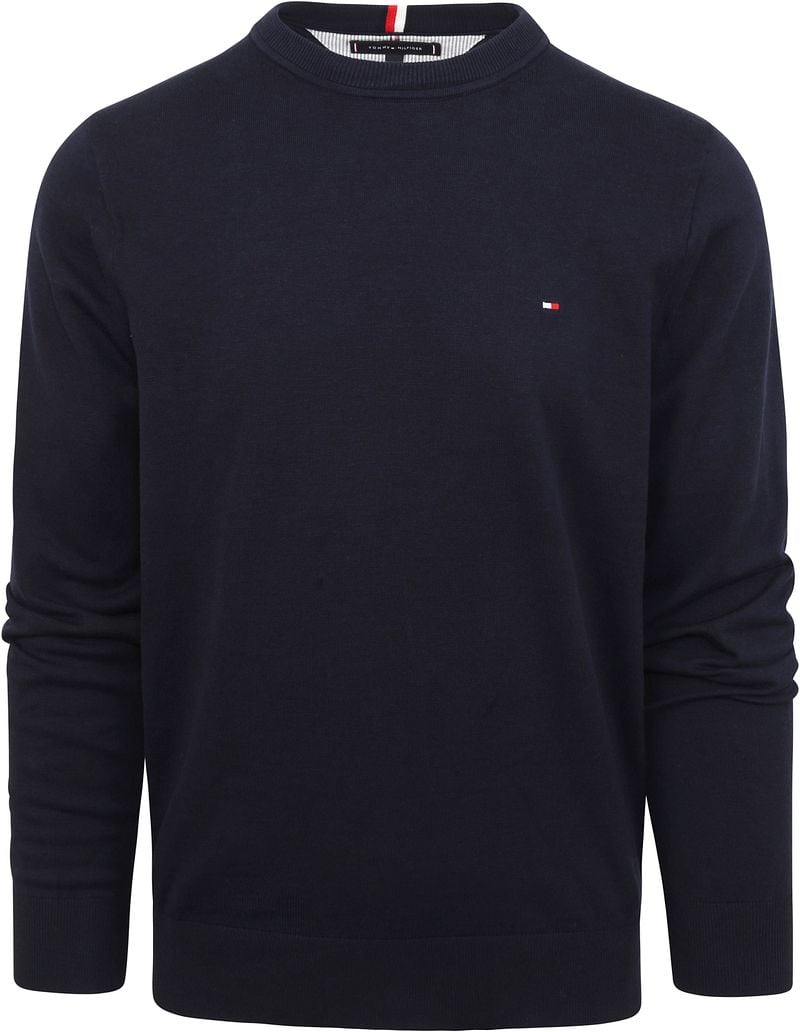 Tommy Hilfiger Pullover Rundhals Navy - Größe XXL günstig online kaufen