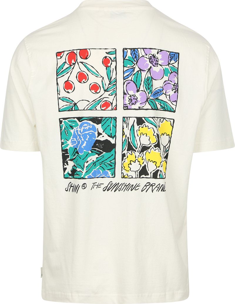 Shiwi T-Shirt Finn Sketched Flowers Off White