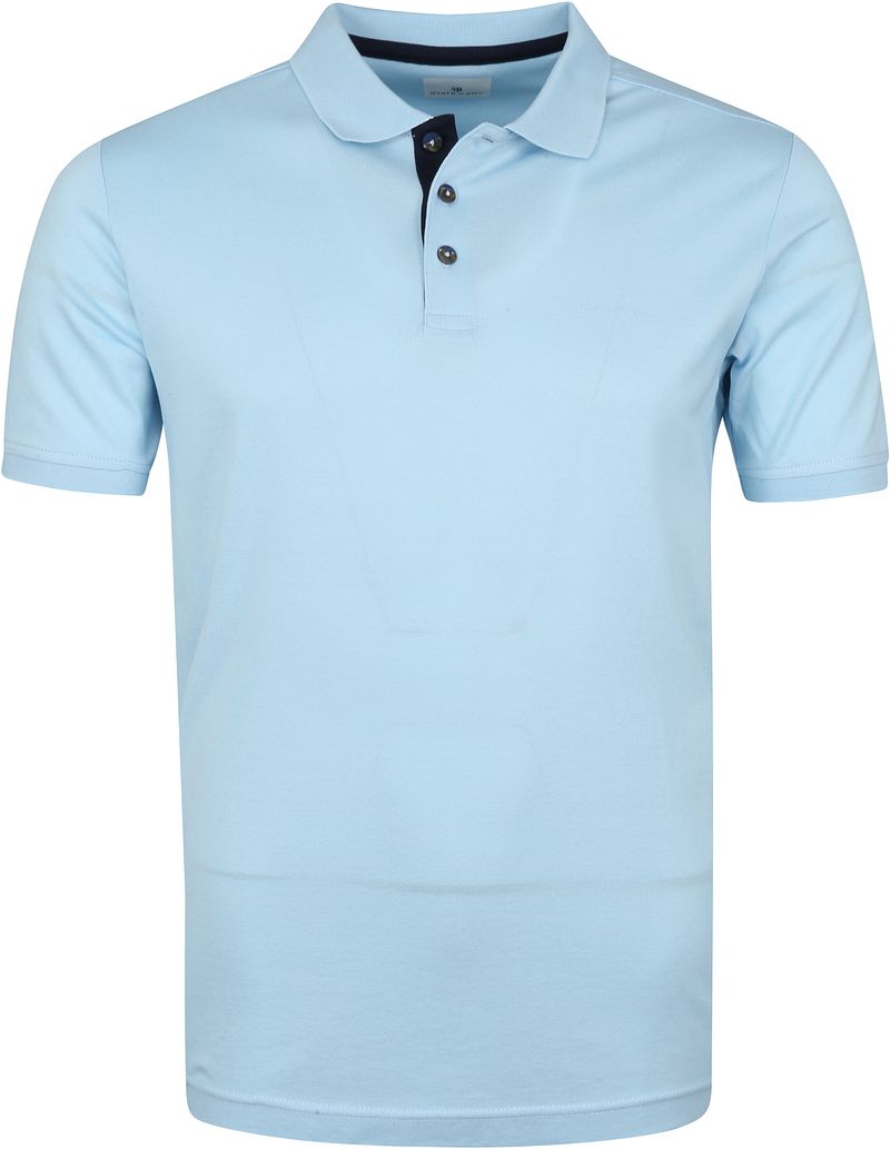 State Of Art Polo Mercerized Piqué  Bleu clair Bleu taille M