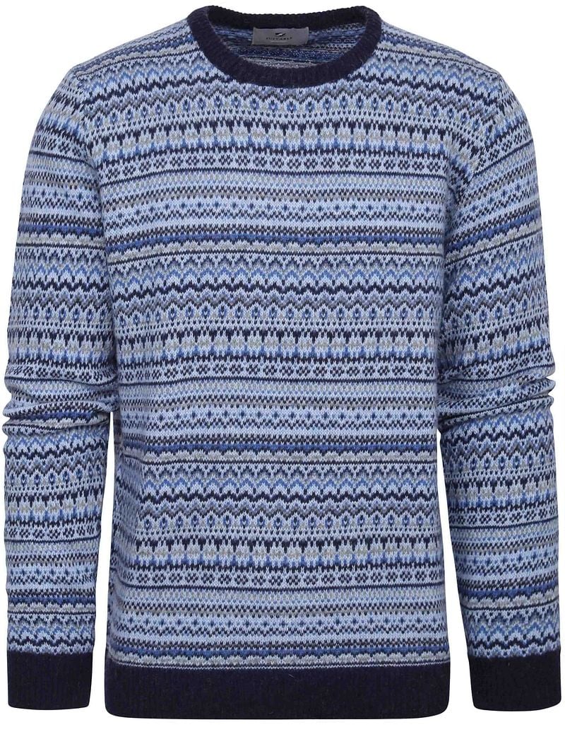 Suitable Prestige Fair Isle Pullover Blau - Größe XL günstig online kaufen