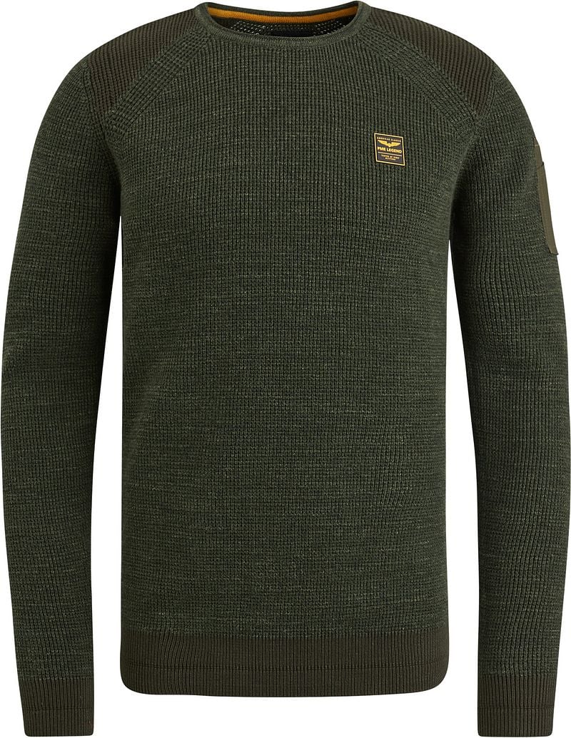 PME LEGEND Heren Truien & Vesten R-neck Cotton Rib Melee Knit Groen