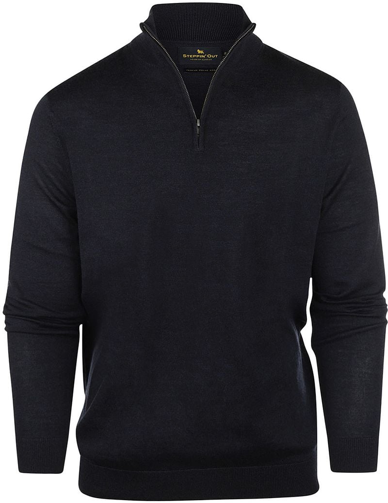 Steppin' Out Half Zip Trui Merinowol Navy