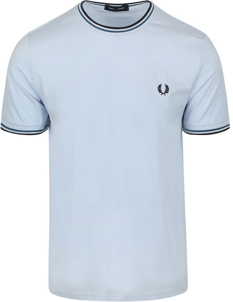 Fred Perry M1588 Twin Tipped T Shirt Hellblau - Größe M günstig online kaufen