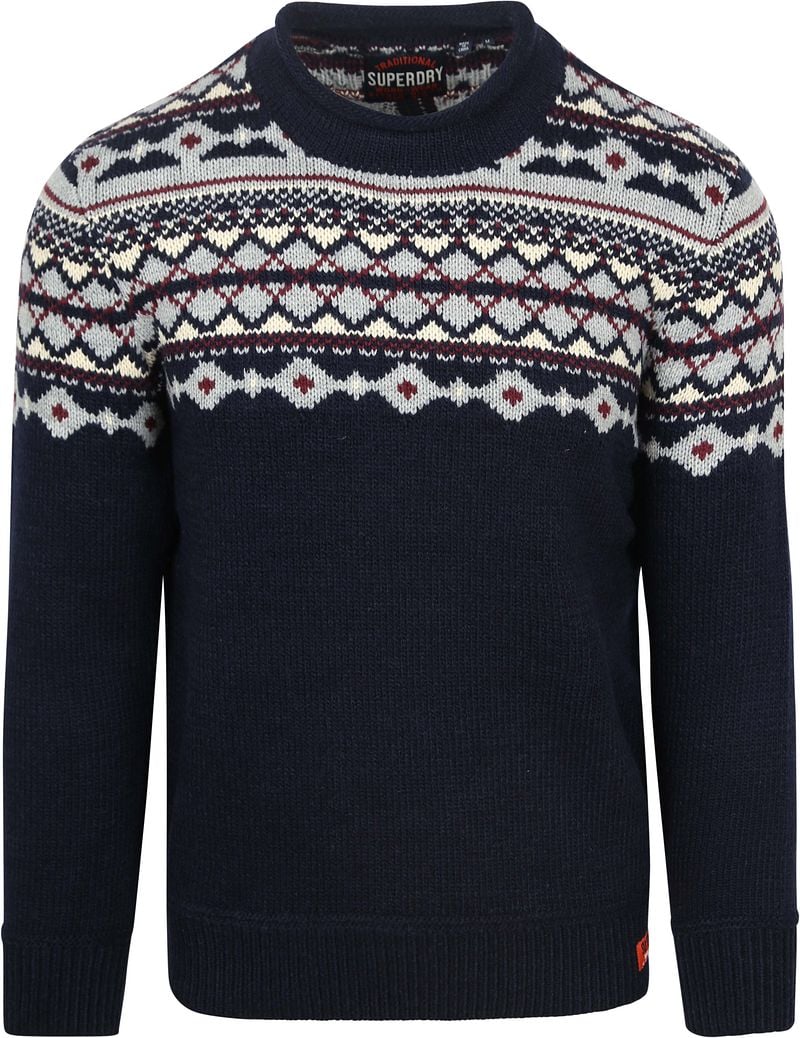 Superdry Fairisle Sweater Navy - Größe M günstig online kaufen