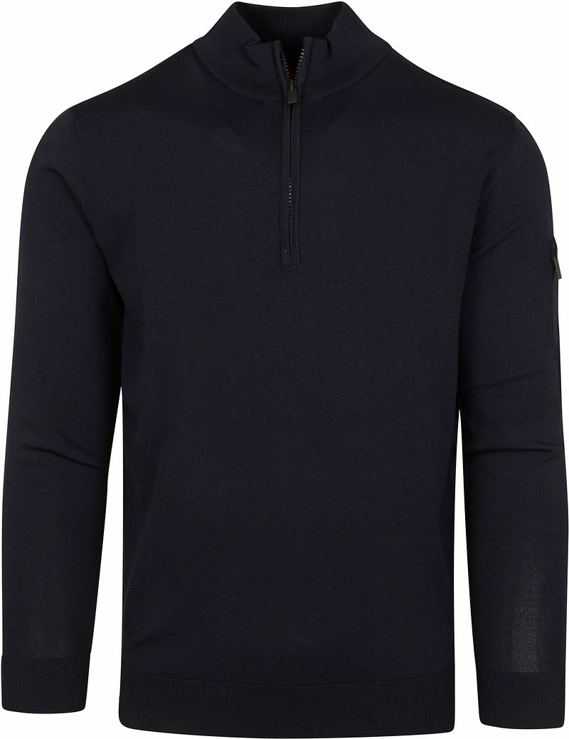 Suitable Pull Demi-Zip Foncé Bleu Bleu foncé taille S