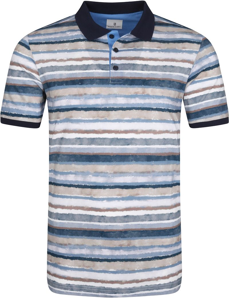 State Of Art Polo Rayures Bleu Multicoloré taille M