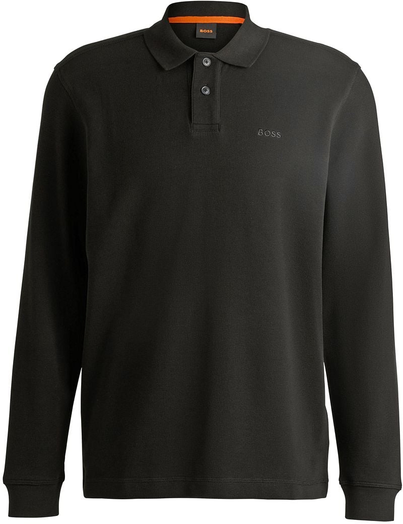 Boss Petempestolong Long Sleeve Polo Zwart
