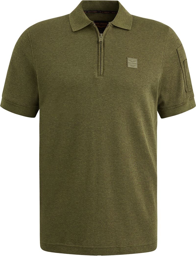PME Legend Half-Zip Poloshirt Interlock Olijfgroen