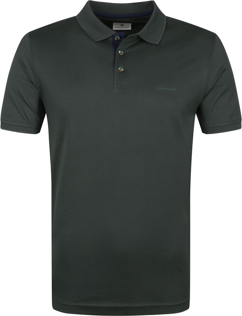 State Of Art Polo Mercerized Piqué Foncé  Vert Vert foncé taille M