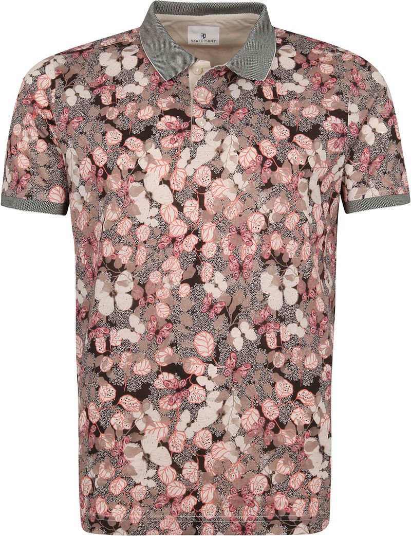 State Of Art Polo Papillons Beige Multicoloré Rose taille M