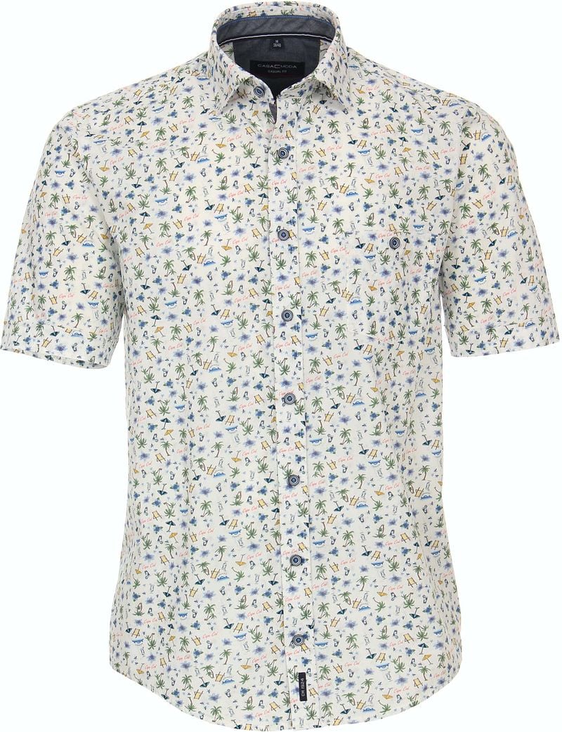 Casa Moda Chemise MC Impression D'été Blanche Blanc Multicoloré taille M
