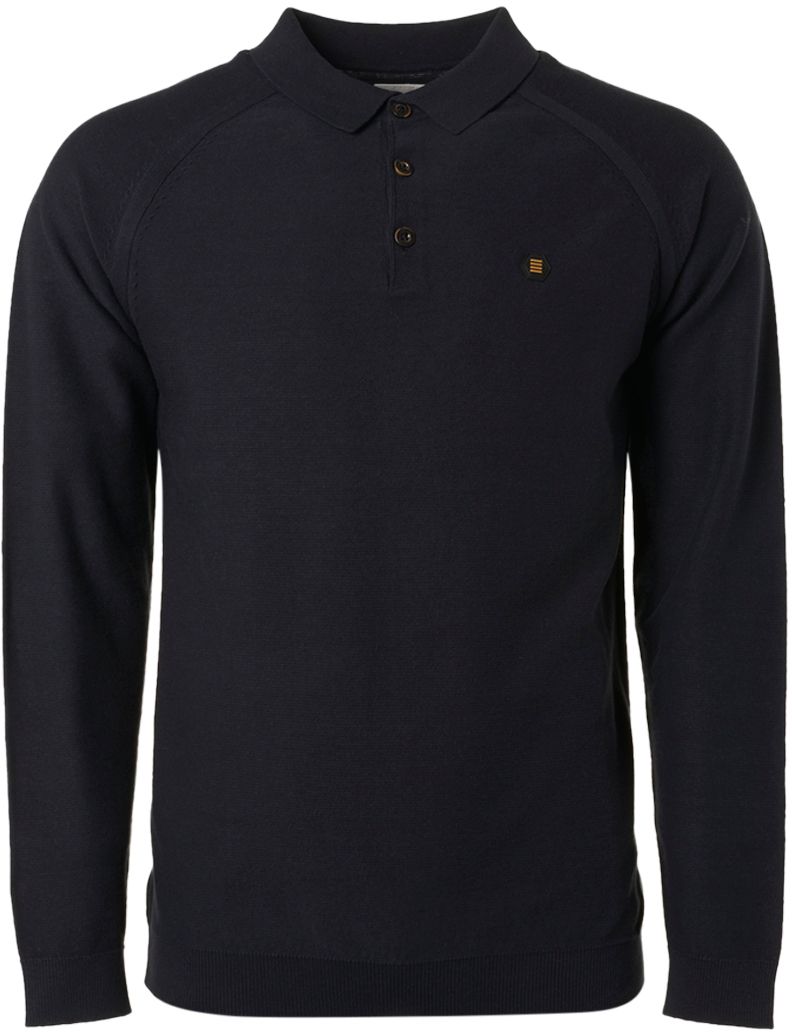 No-Excess Polo ML Solide Marine Bleu foncé Bleu taille M