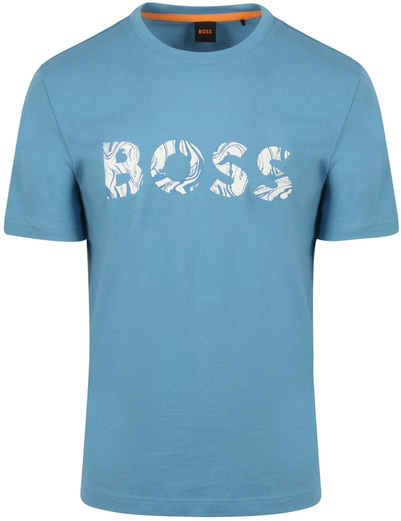 Boss Orange Korte Mouw T-shirt Te_Bossocean Blue Heren