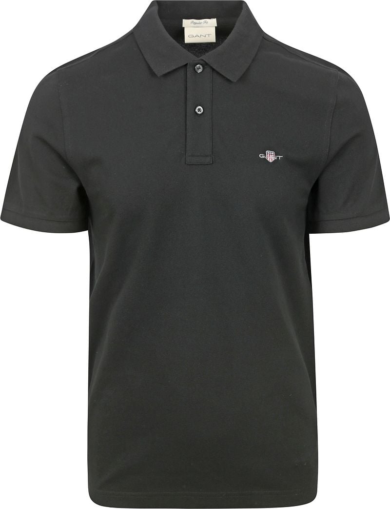 Gant Shield Piqué Poloshirt Schwarz - Größe 5XL günstig online kaufen