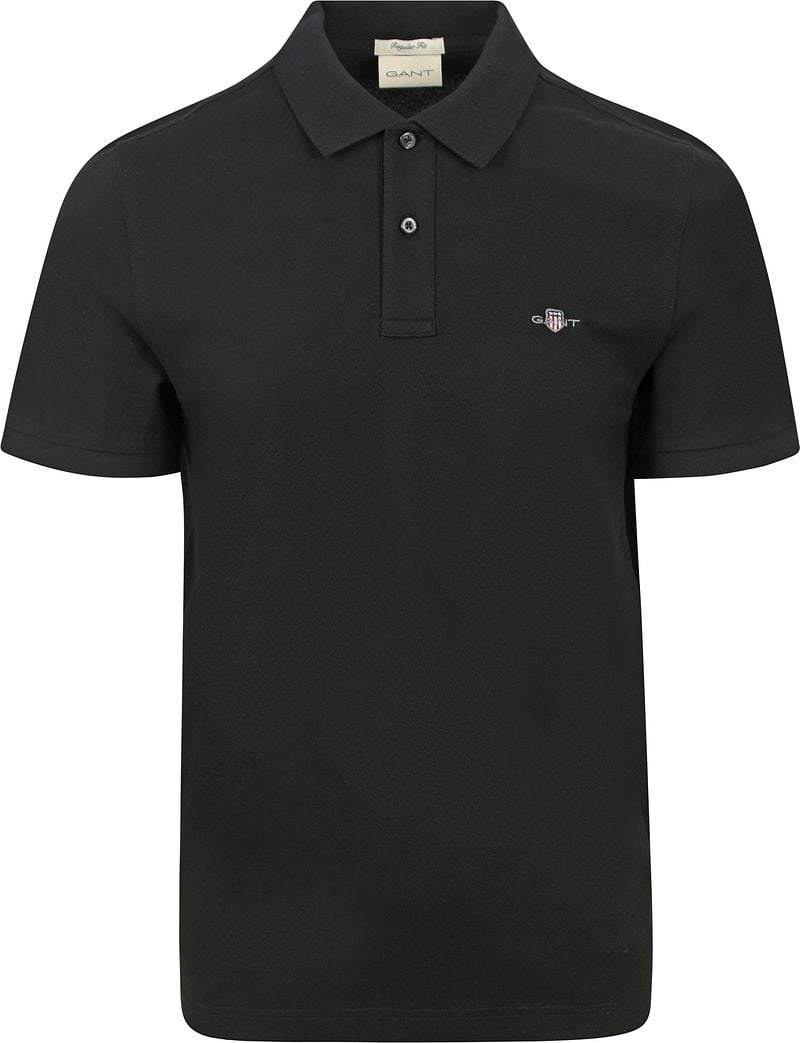 Gant Shield Piqué Poloshirt Schwarz - Größe 5XL günstig online kaufen