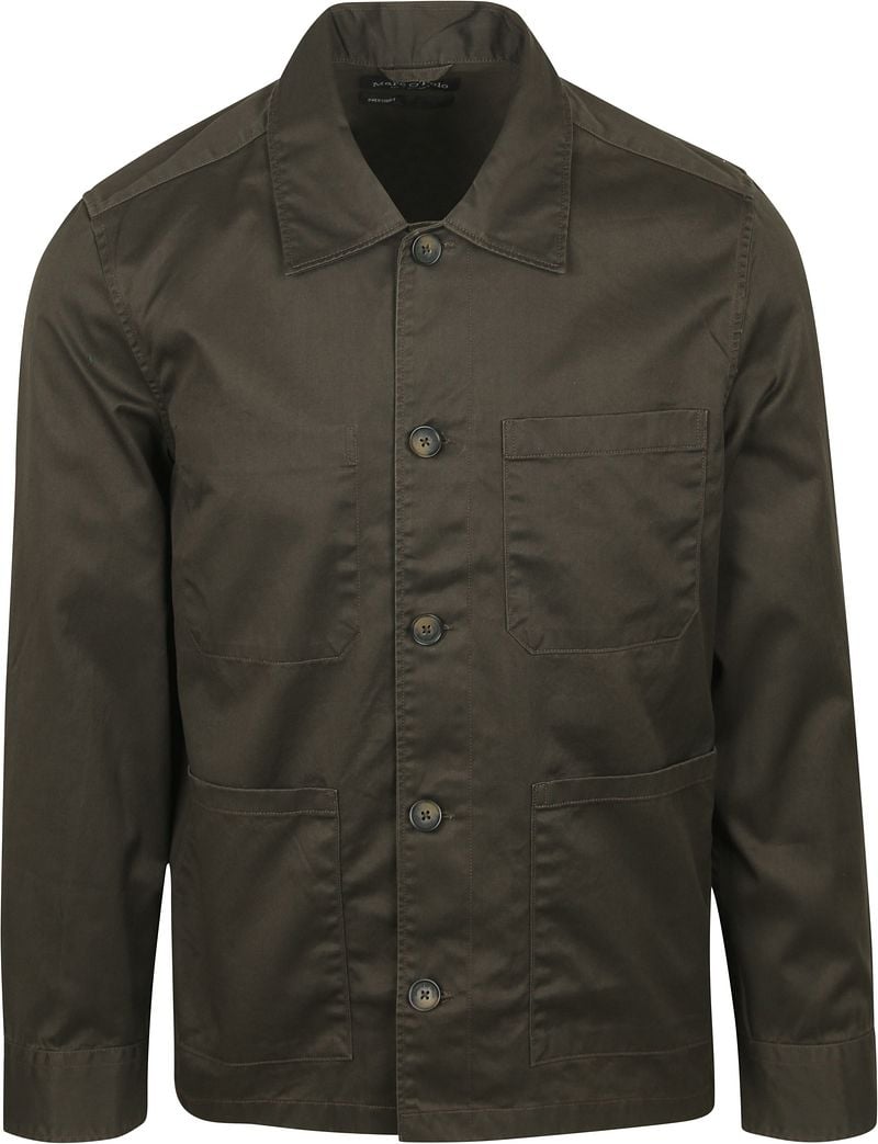 Marc O'Polo Hemdjacke Twill Braun - Größe M günstig online kaufen