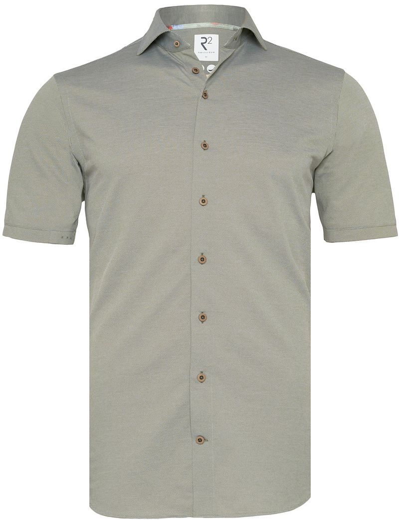 R2 Japanese Knitted Short Sleeve Hemd Grün - Größe XL günstig online kaufen