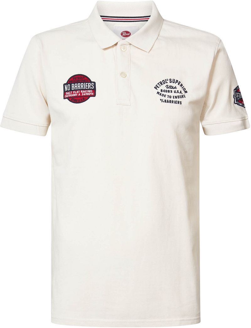 Petrol Polo Logo Bleu Cassé  Blanc Blanc cassé taille M