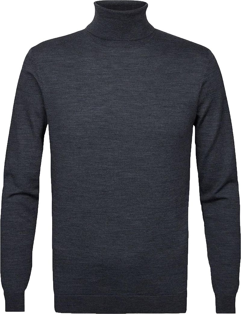Profuomo Pull Col Roulé Laine Mérinos Anthracite Gris taille S