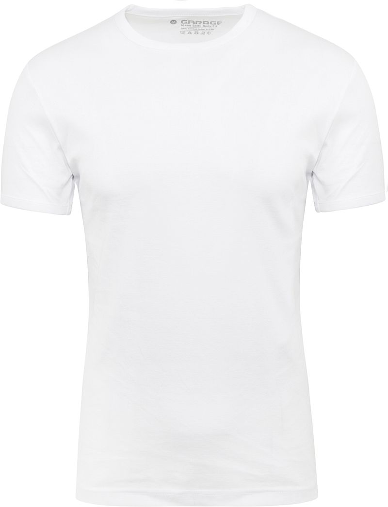 Garage Basic T-Shirt Weiss Rundhals - Größe L günstig online kaufen