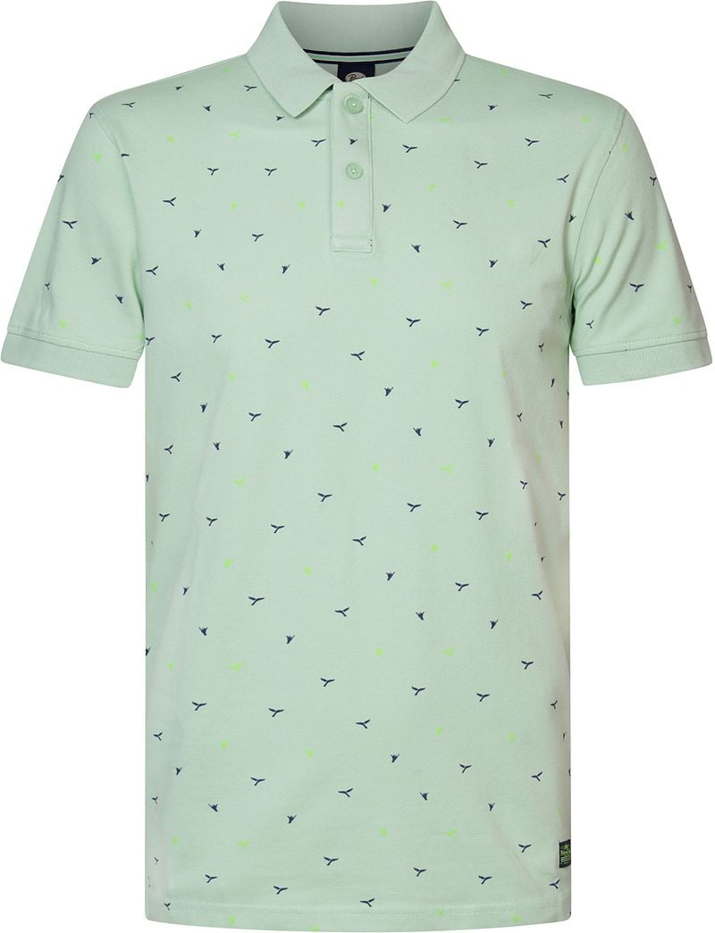 Petrol Poloshirt Seashore Print Groen