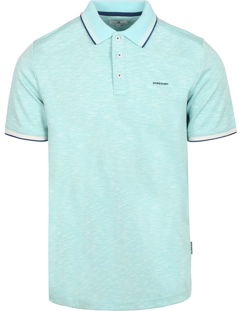 State of Art Polo Slubmelange Hellblau - Größe M günstig online kaufen