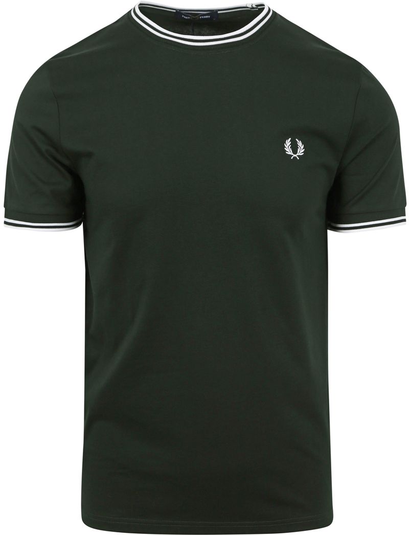 Fred Perry T-shirt TWIN TIPPED met logo nightgreen