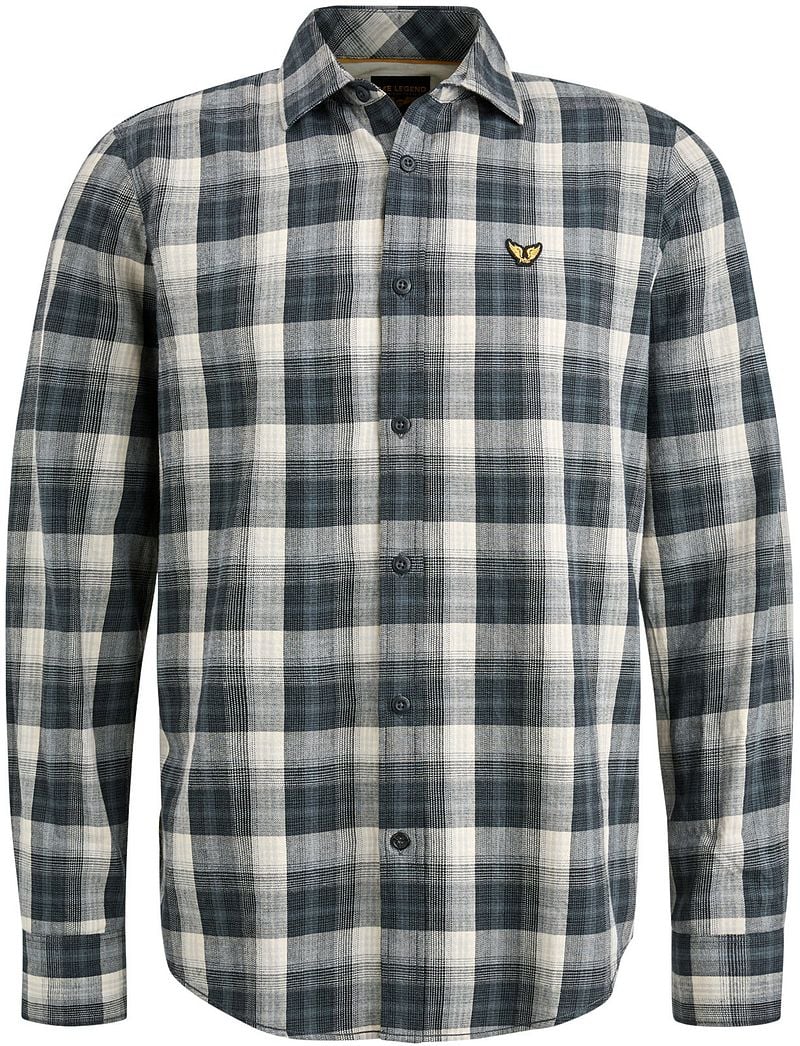 PME LEGEND Heren Overhemden Long Sleeve Shirt Twill Yarndyed Check Antraciet