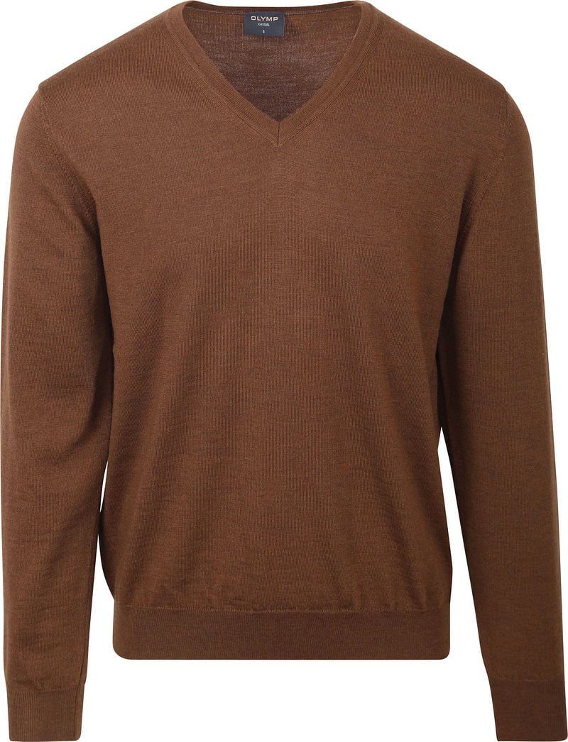 Olymp Sweater Casual Trui Wol Bruin
