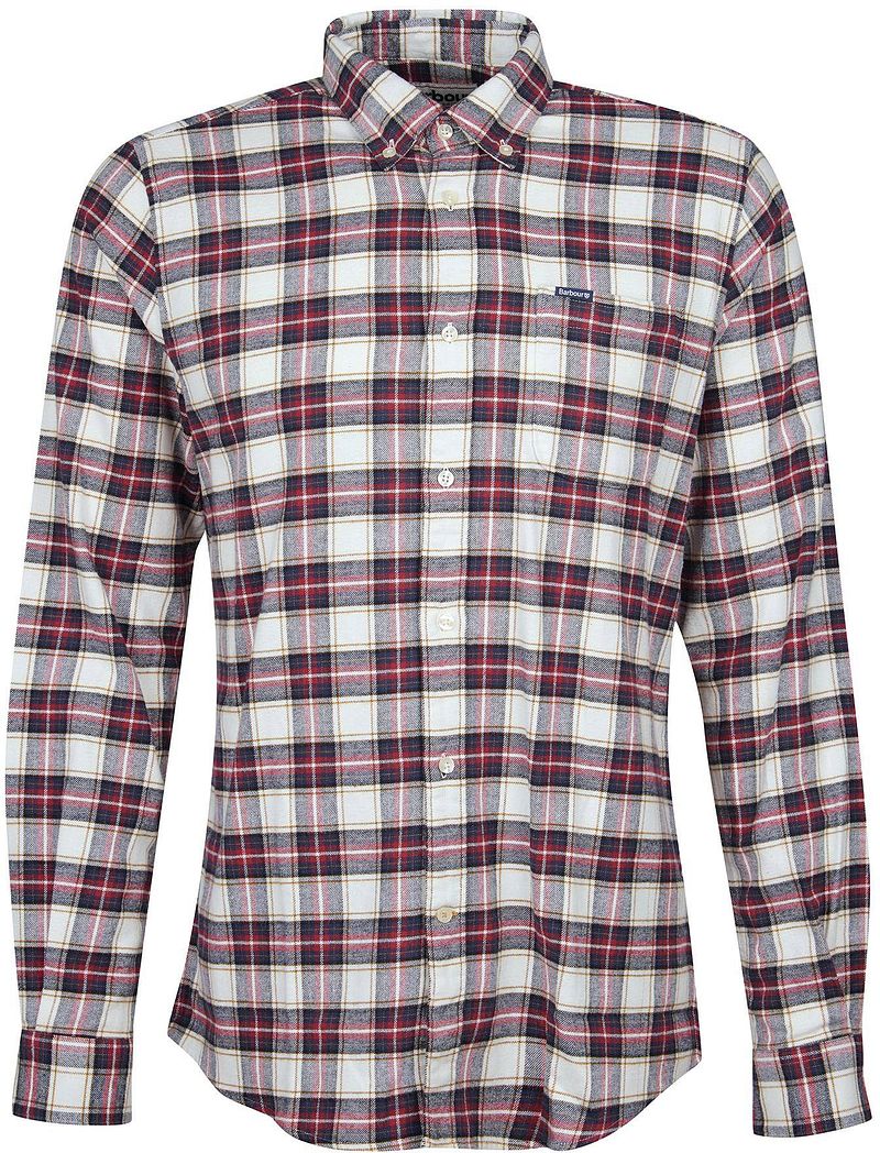 Barbour Chemise Alderton Carreaux Ecru  Multicoloré Rouge taille M