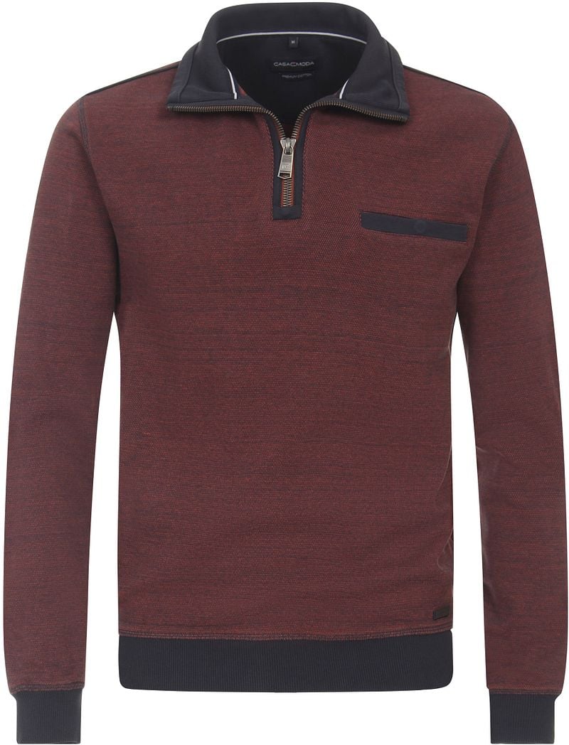 Casa Moda Half Zip Pullover Bordeaux - Größe 4XL günstig online kaufen