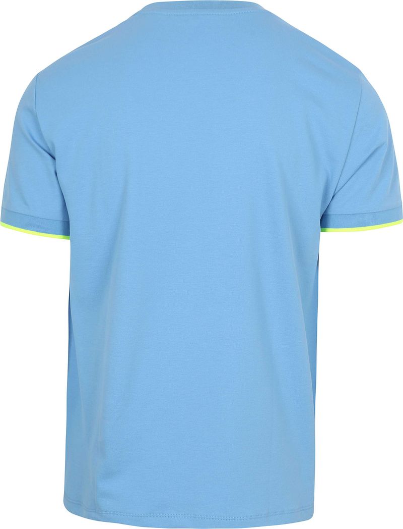 Sun68 Piqué T-Shirt Fluo Stripe Lichtblauw