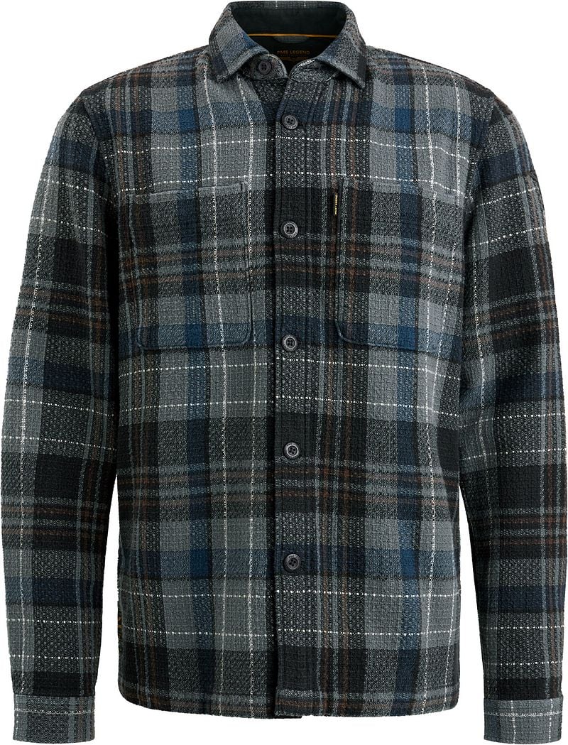 PME LEGEND Heren Overhemden Long Sleeve Shirt Dobby Mattweave Antraciet