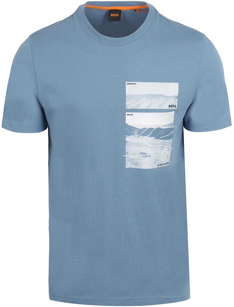 Boss T-shirt Dune Blauw