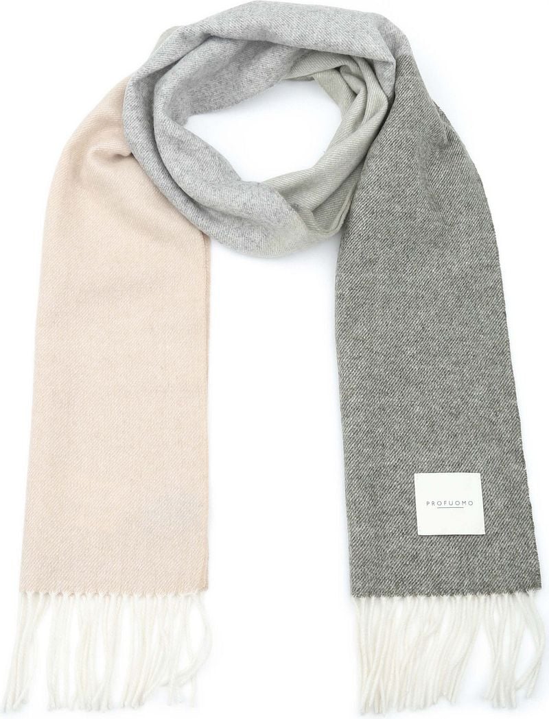 Profuomo Sjaal Lamswol Groen Beige