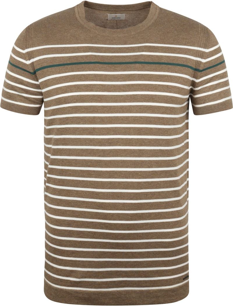 Dstrezzed T Shirt Contrast Streifen Braun - Größe XL günstig online kaufen