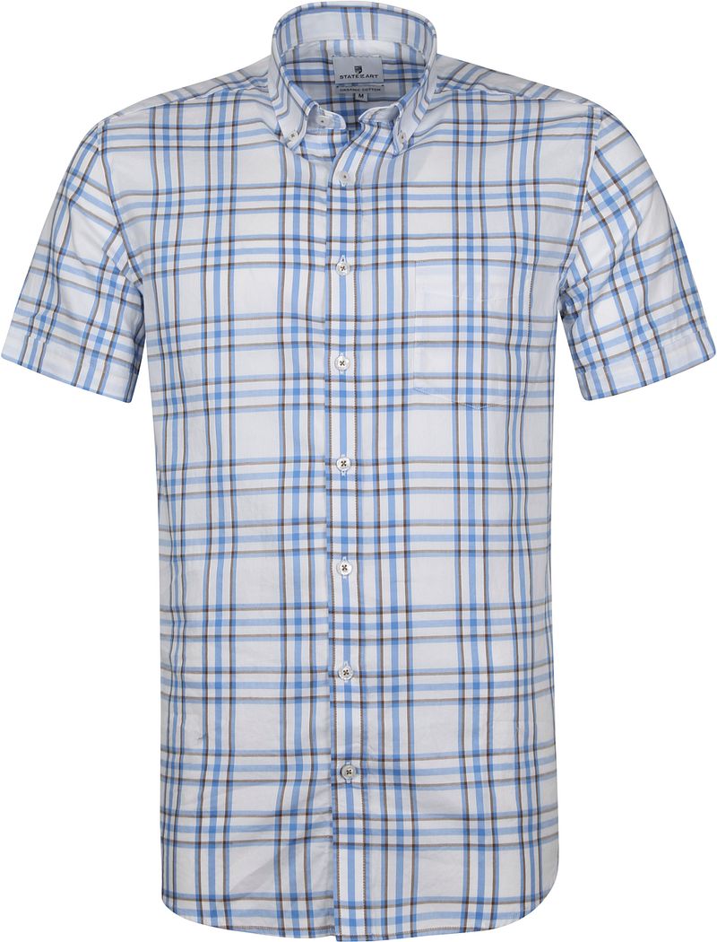 State Of Art Chemise A Carreaux Manches Courtes  Bleu taille M